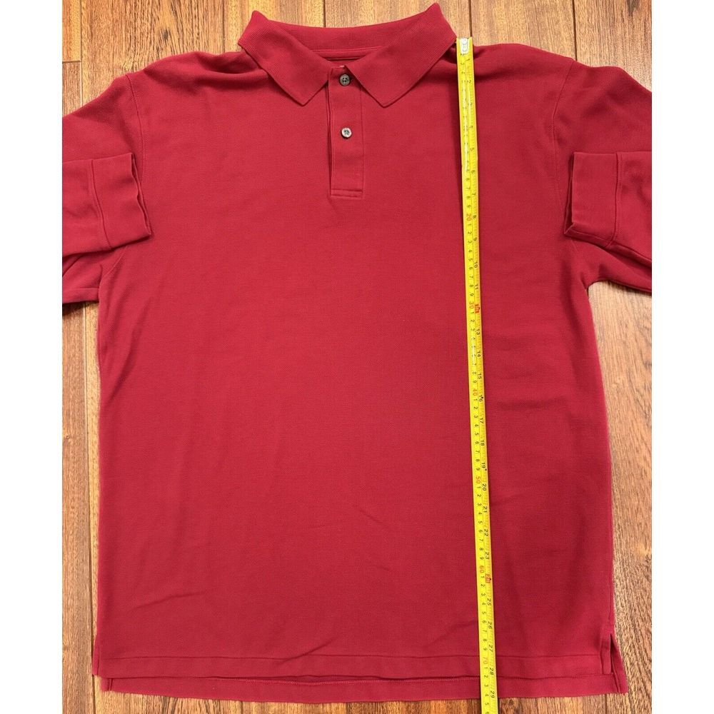 L.L.Bean Mens L Red‎ 1/4 Button Long Sleeve Henley Shirt - Picture 6 of 6